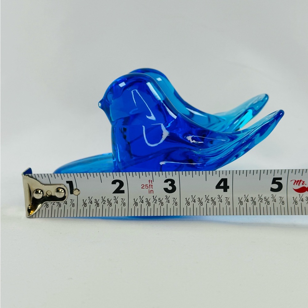 Leo Ward 1990 Double Bluebird of Happiness Glass Figurine Terra Studios 5x3 Inch - Picture 6 of 8